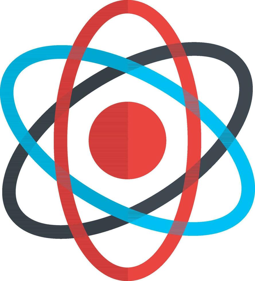 Illustration of atom icon in flat style. vector