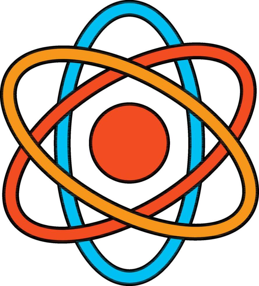 Illustration of atom icon. vector
