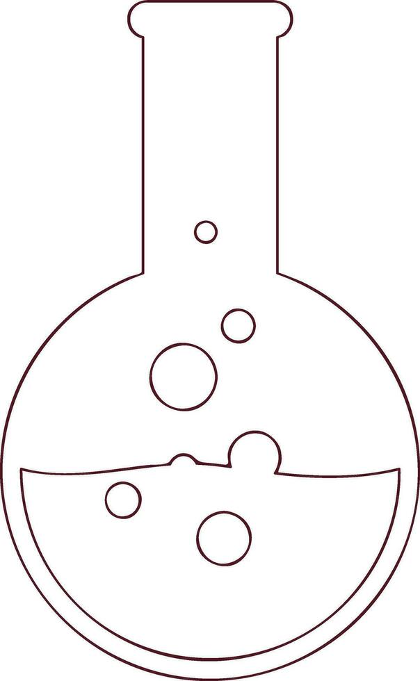 Flat line art illustration of beaker. vector