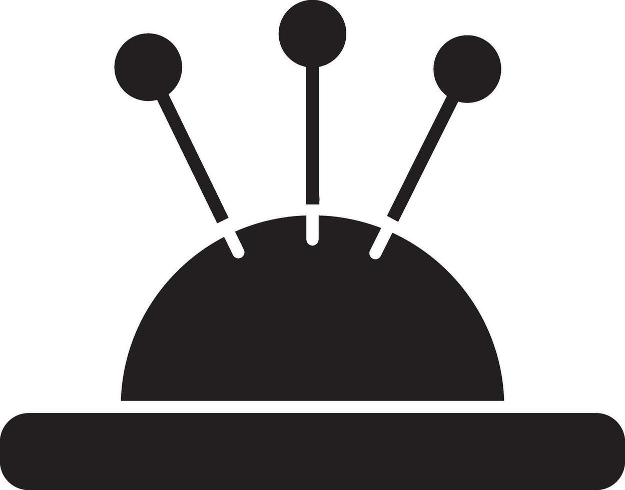 Black and White style of pin cushion icon in flat style. vector