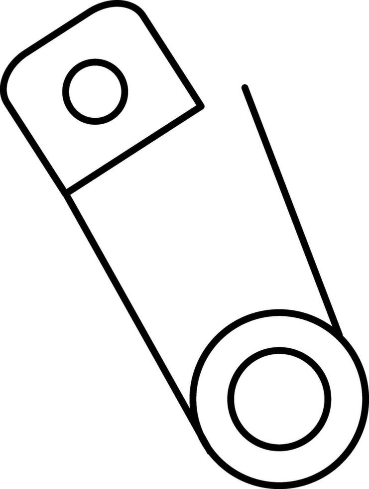 Illustration of safety pin icon in flat style. vector