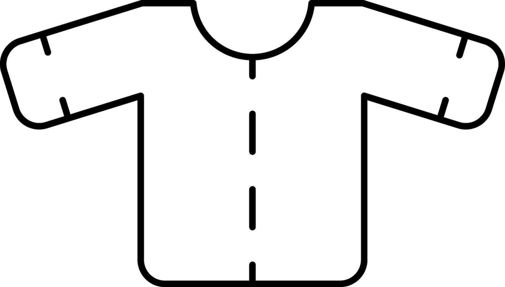 Stroke style of t-shirt icon in flat style. vector