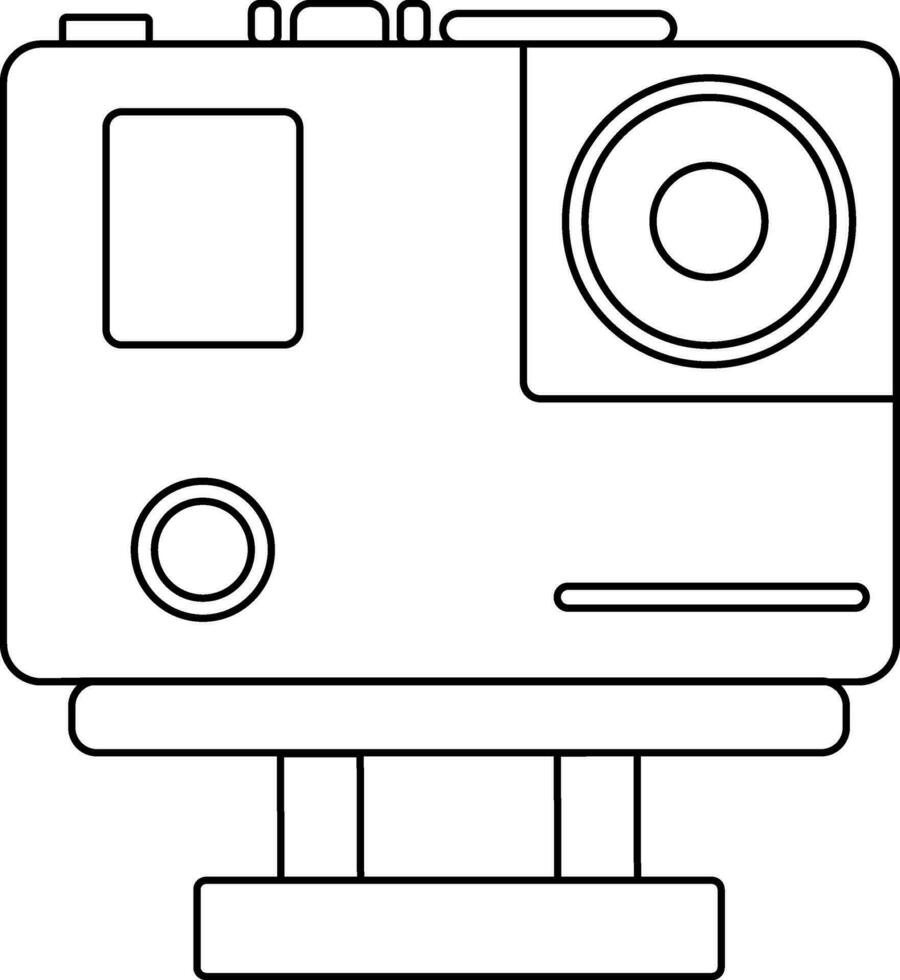 Retro style video camera in flat style. vector