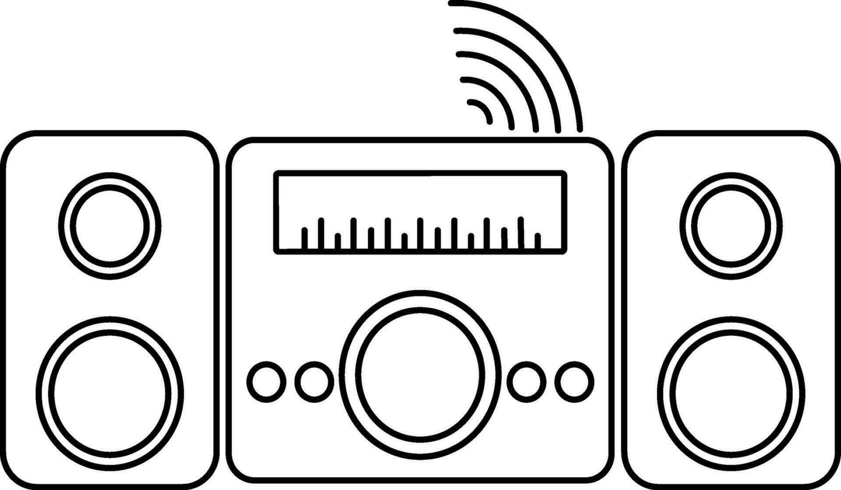 negro línea Arte audio sonido vocero. vector