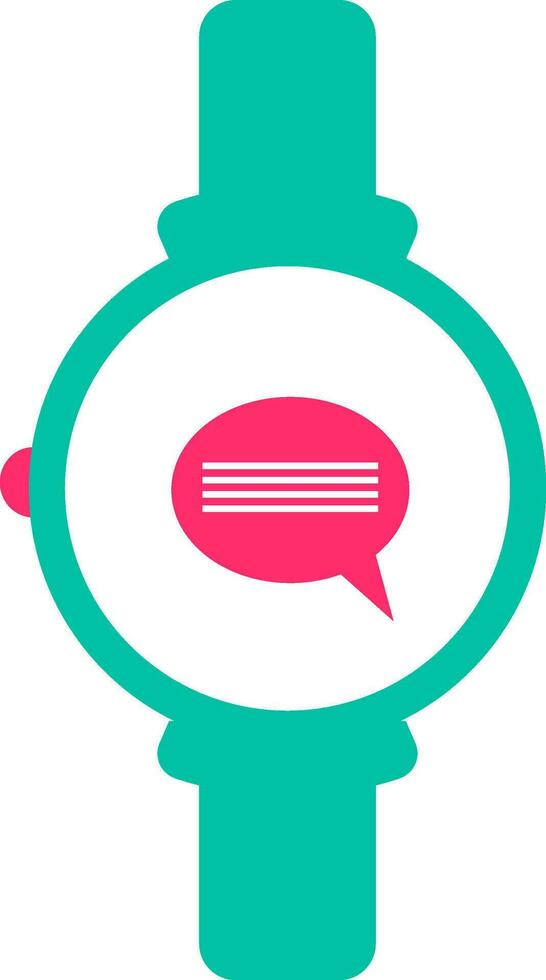 Pink chating app symbol in smartwatch. vector