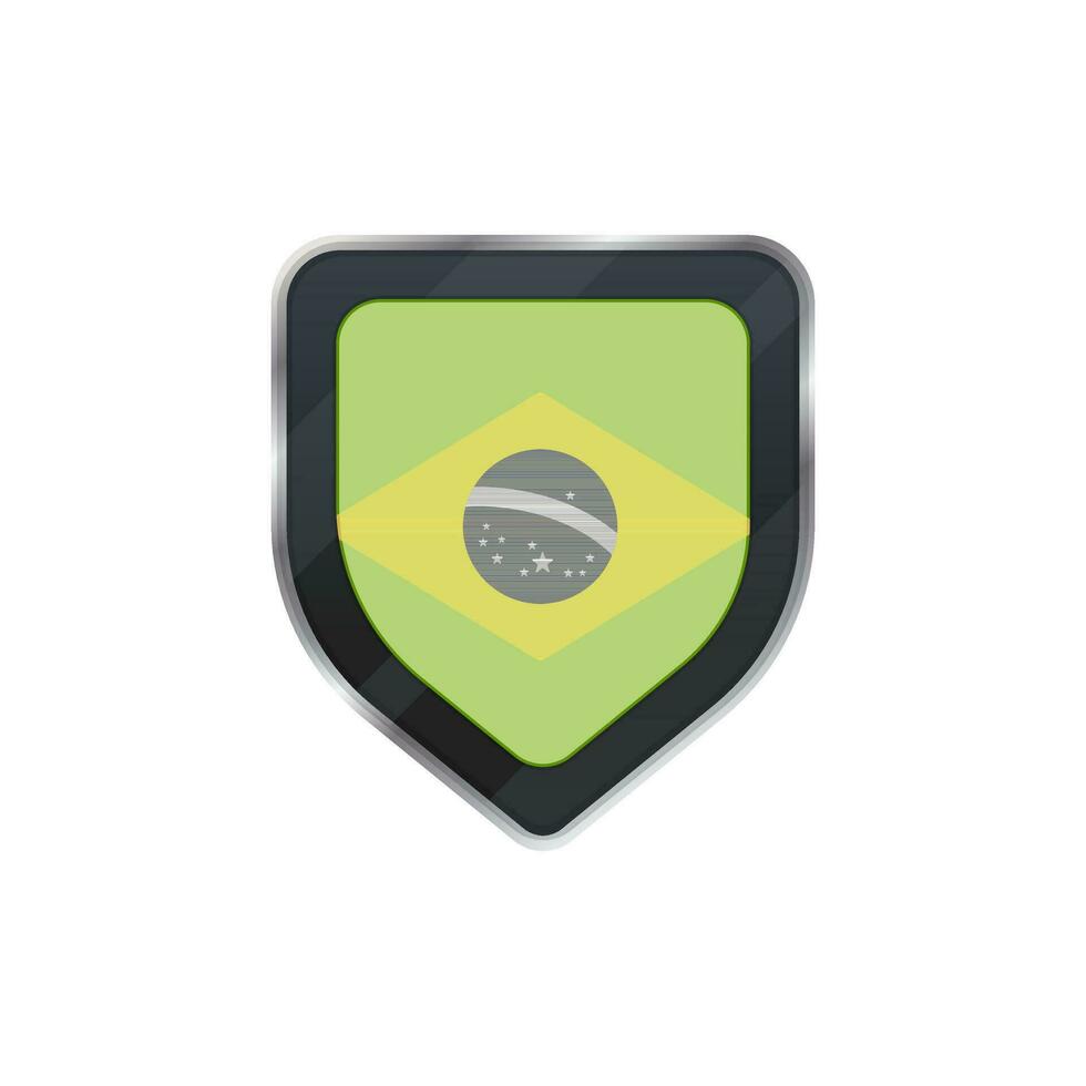 proteger decorado por bandera con símbolo de Brasil. vector