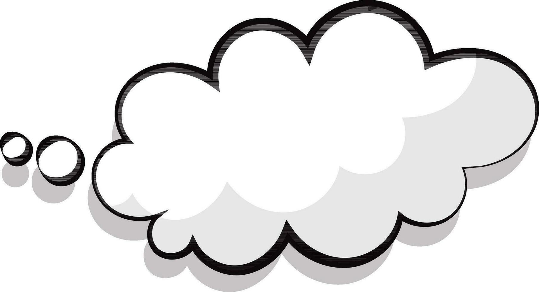 blanco cómic habla burbuja en nube forma. vector