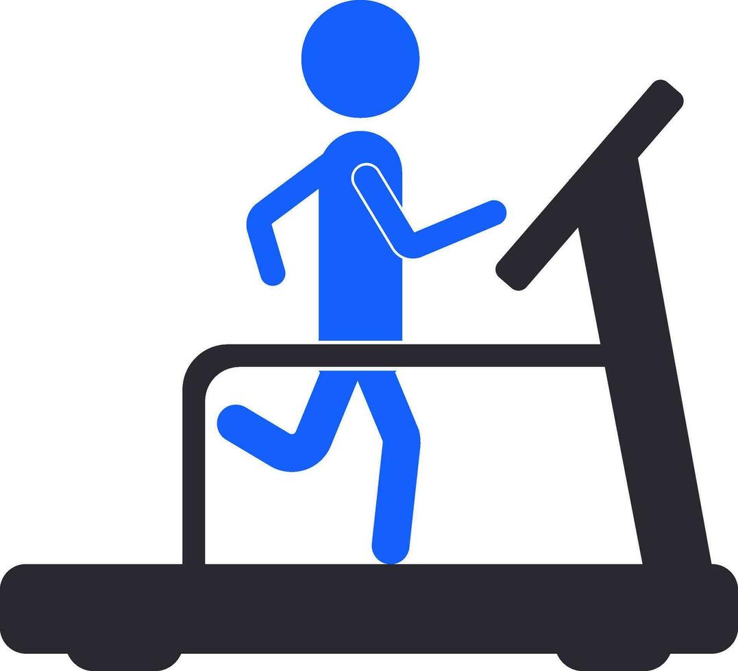 Man running on Treadmill. vector