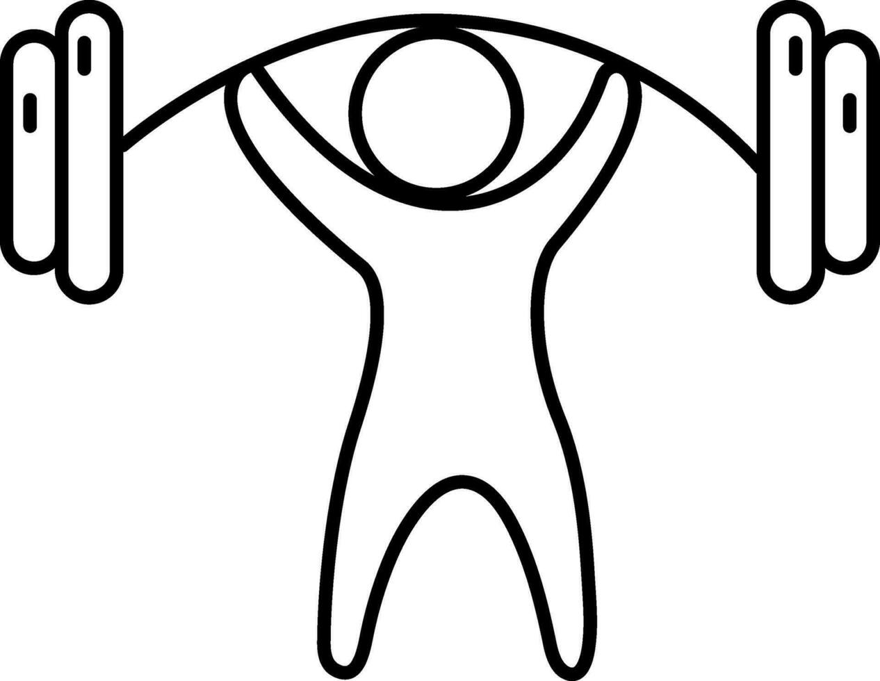 Man lifting heave barbell. vector