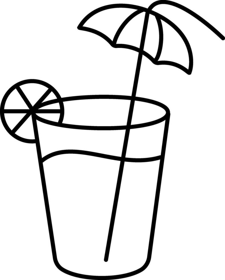 Line-art illustration of juice glass. vector
