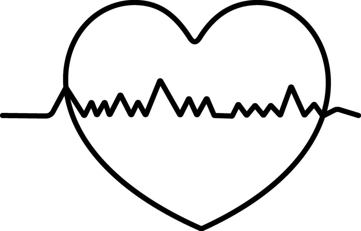 Heart with heartbeat. vector