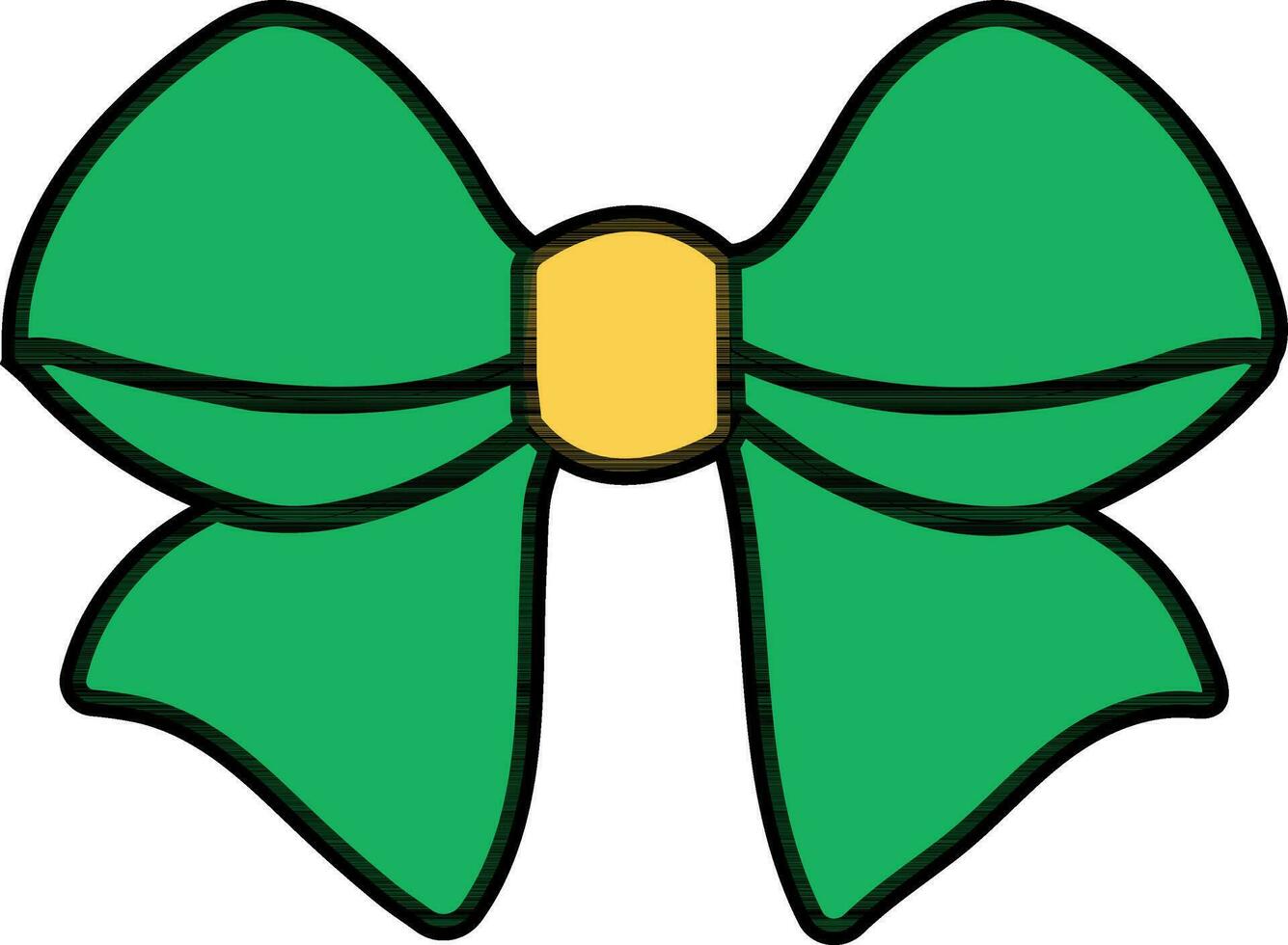 Illustration of green and yellow Bow. vector