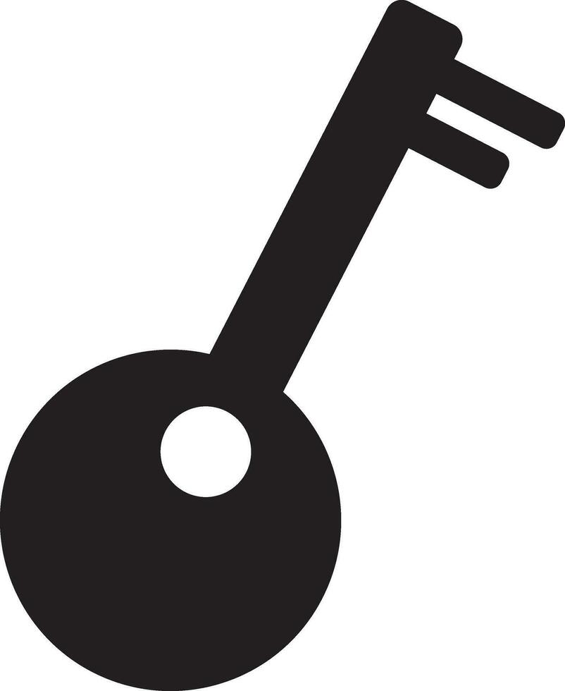 Flat style black key on white background. Glyph icon or symbol. vector