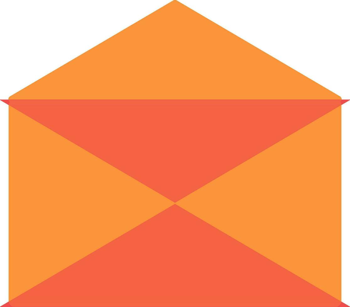 Open envelope icon in orange and pink color. vector
