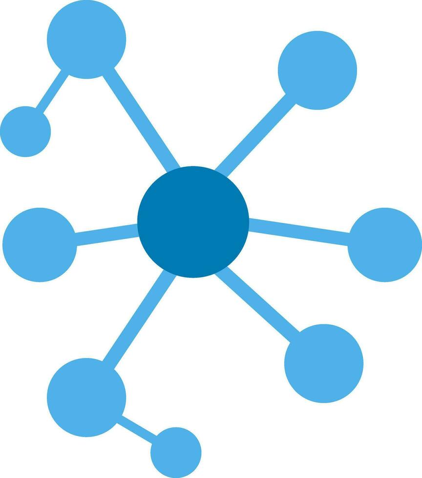 Blue networking connection on white background. vector