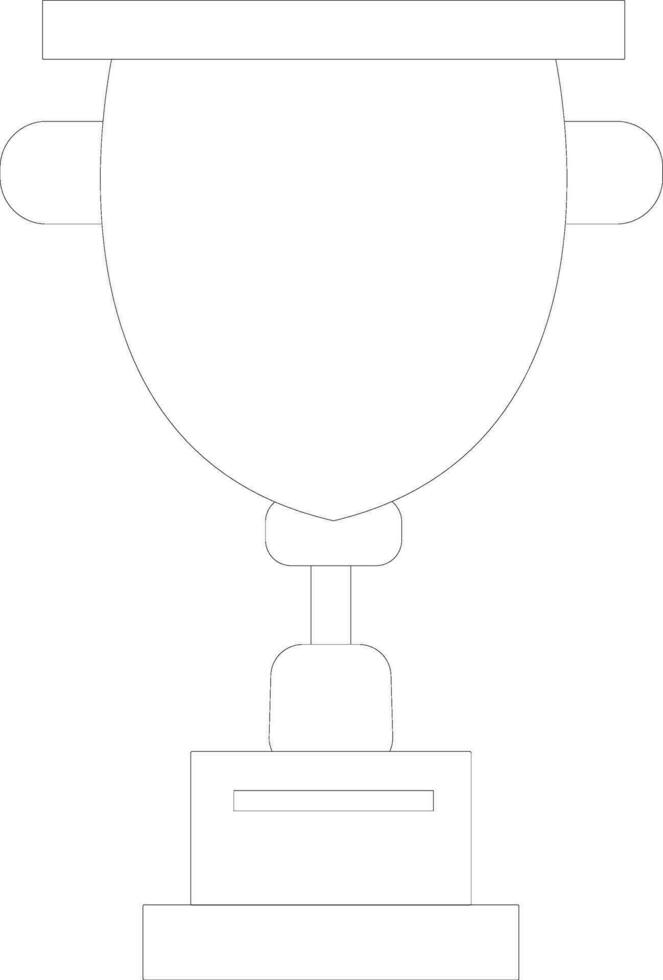 Line art illustration of a trophy cup. vector