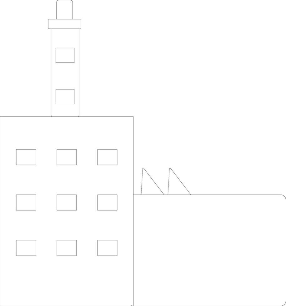 Factory made by line art illustration. vector