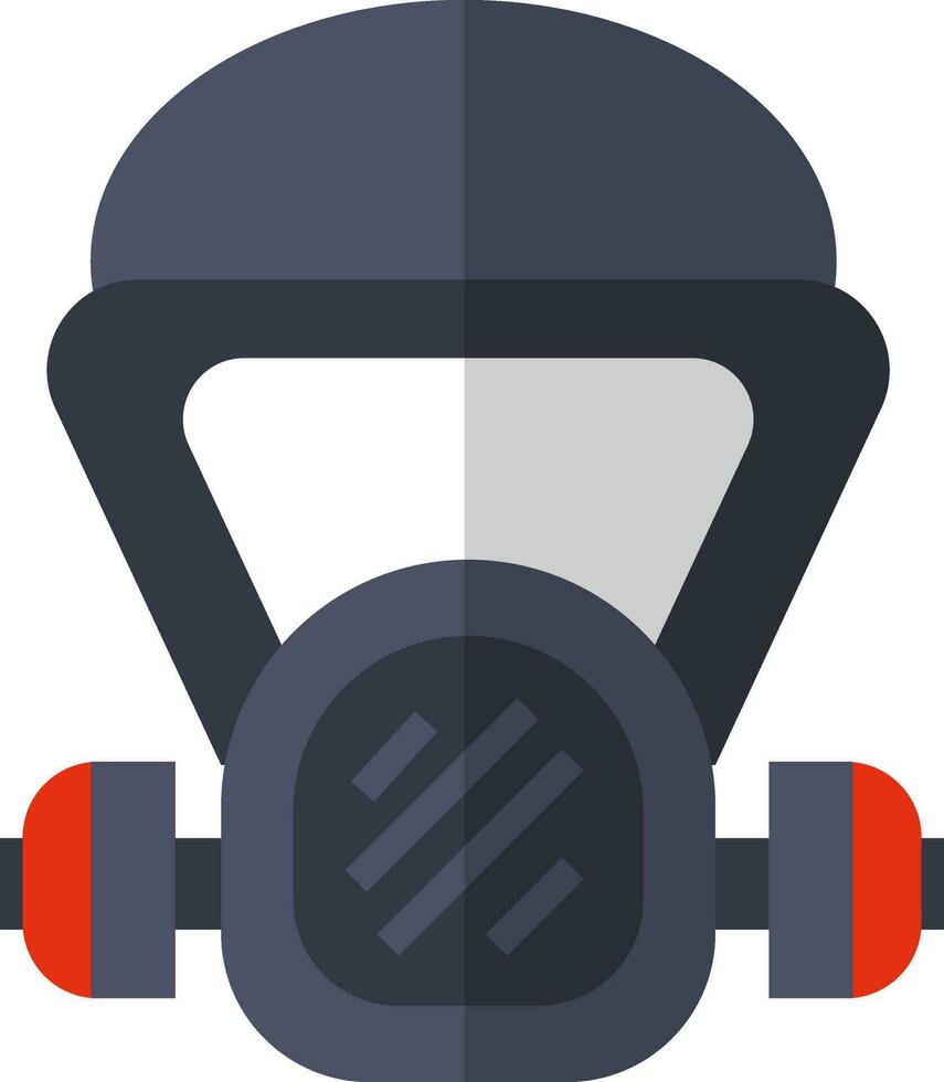 Icon of fire fighter oxygen gas mask. vector