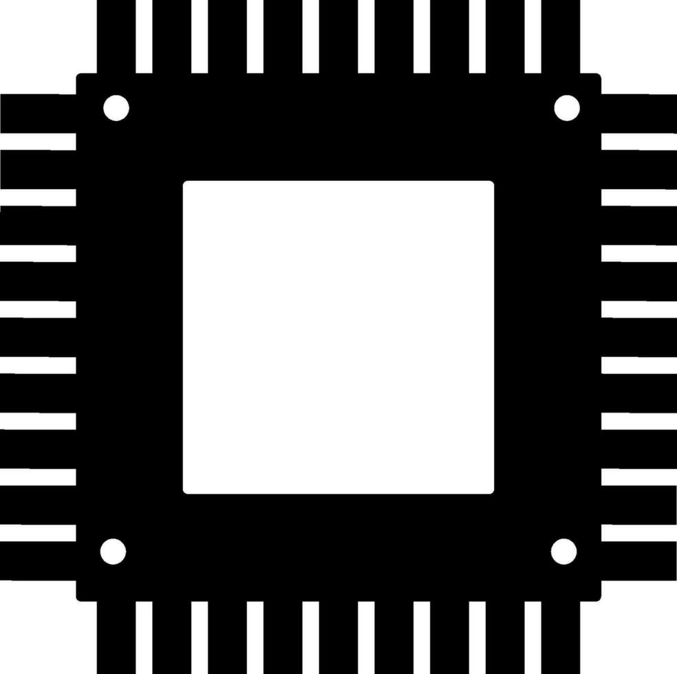 Processor Chip icon in flat style. vector