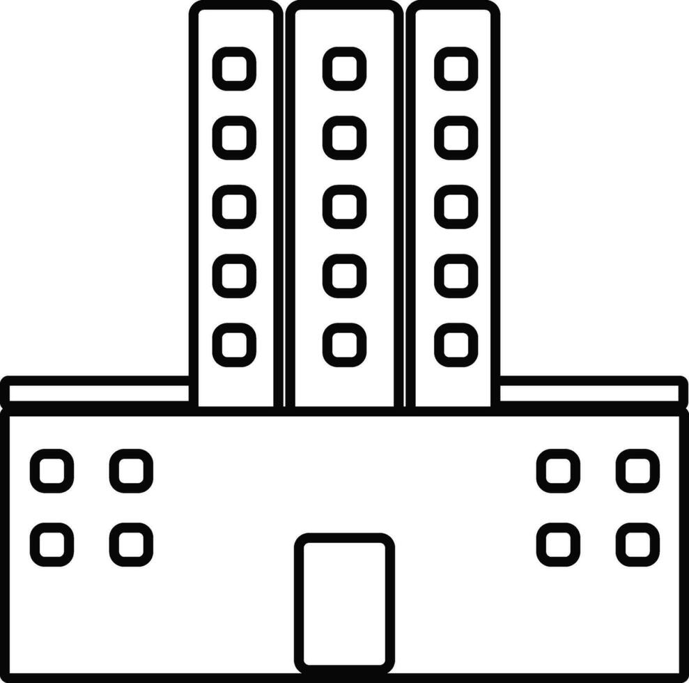 plano estilo ilustración de edificio. vector