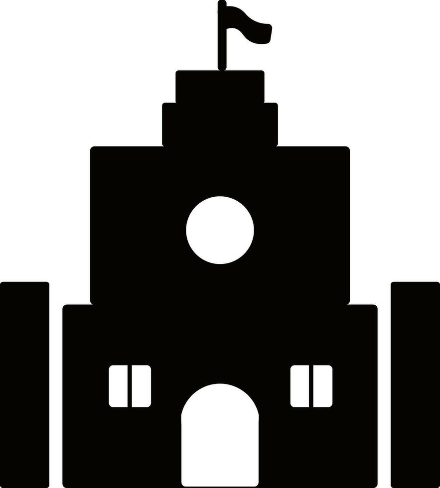 Black and white fort in flat style illustration. vector