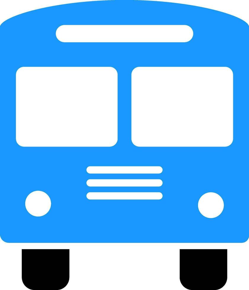 Front view of a Bus sign or symbol. vector