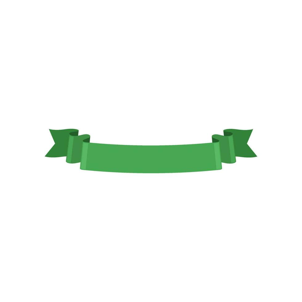 Shiny green ribbon with space for your message. vector