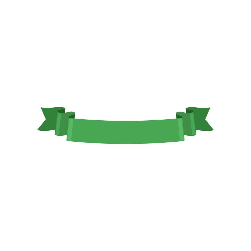 Shiny green ribbon with space for your message. vector