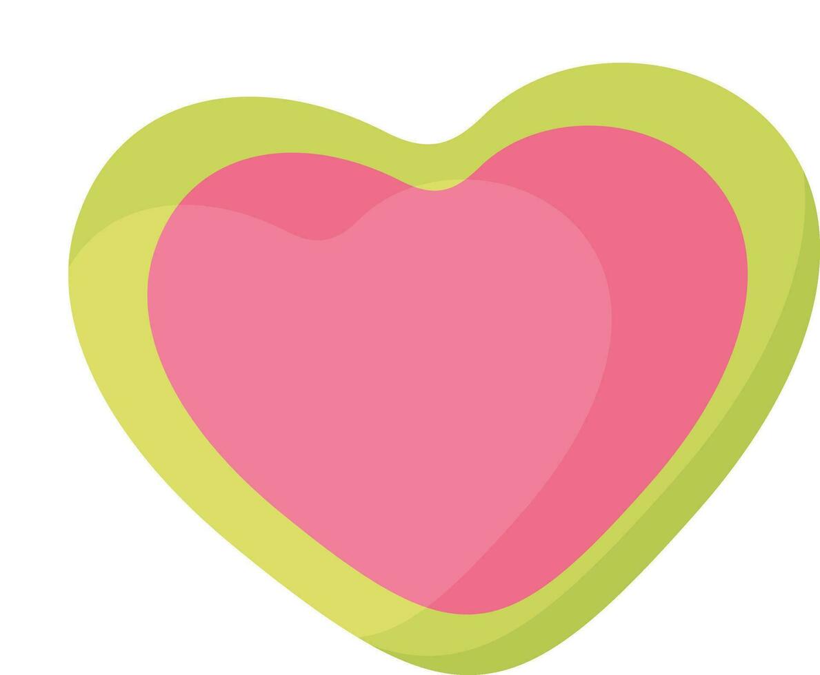 Beautiful pink and green heart. vector