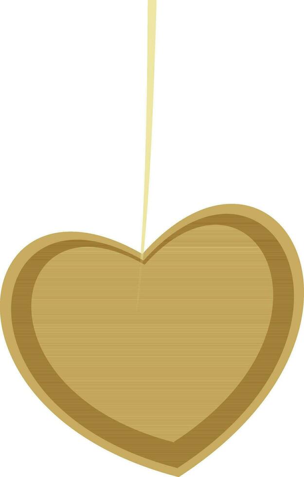 plano ilustración de colgando marrón corazón. vector