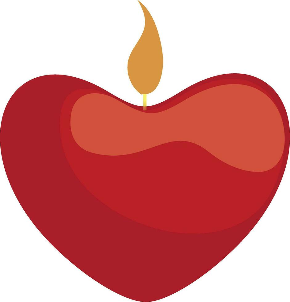 Creative heart candle in red color. vector