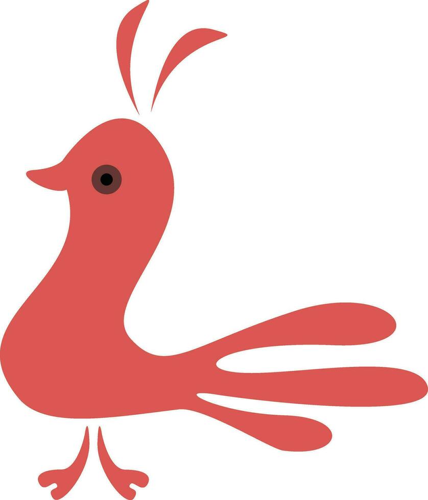 plano estilo amor pájaro icono en rojo color. vector