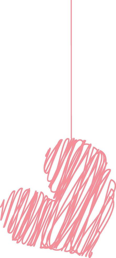 garabatear bosquejo estilo corazón en rosado color. vector