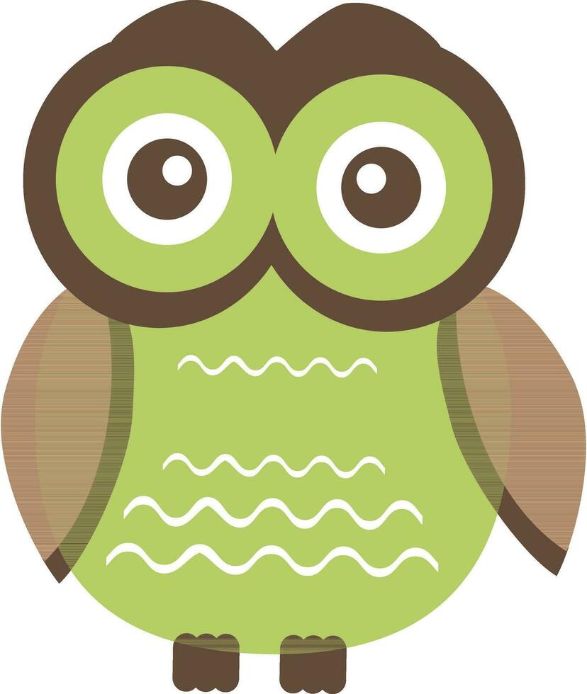 Flat style cartoon character of owl. vector