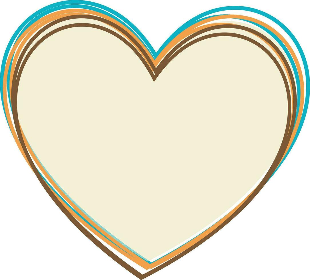 Beautiful heart made by line art illustration. vector