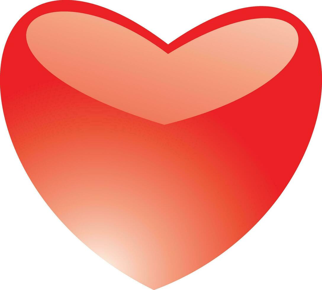 Glossy heart on white background. vector