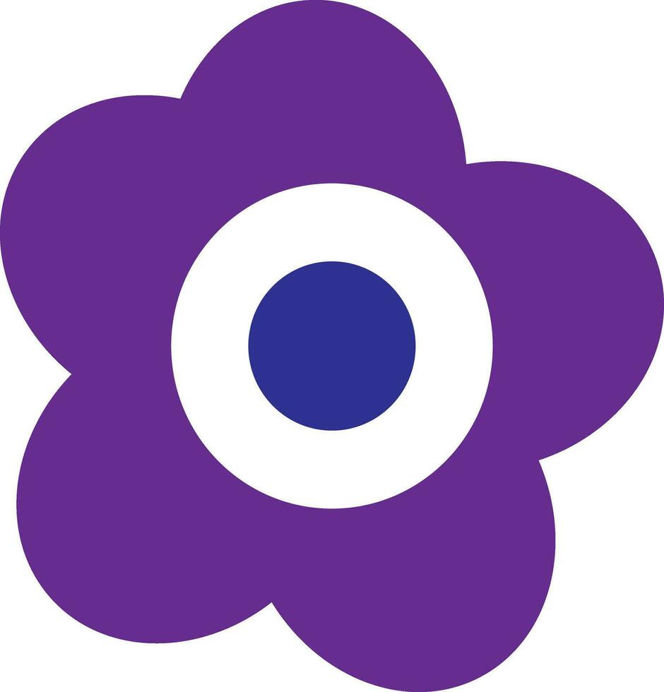 Purple flower design in flat style. vector