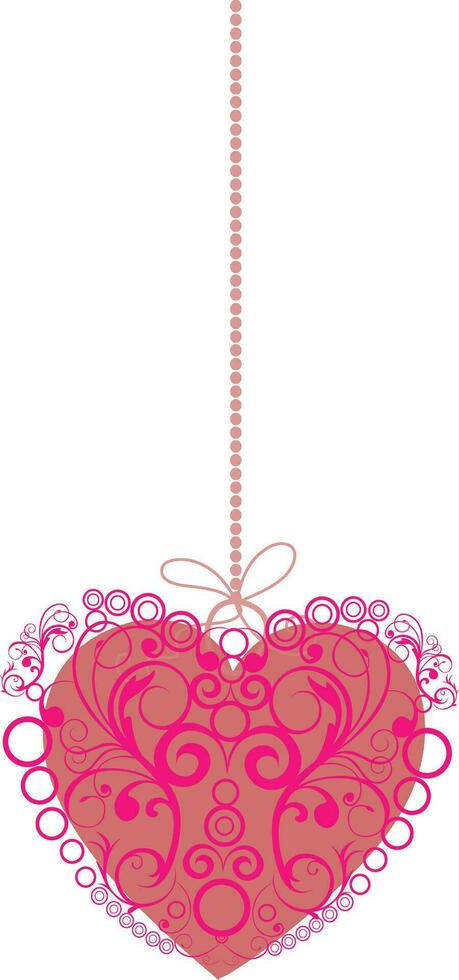 Retro postcard with heart shape. vector