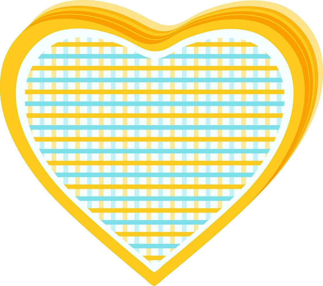 Creative heart in yellow and blue color. vector