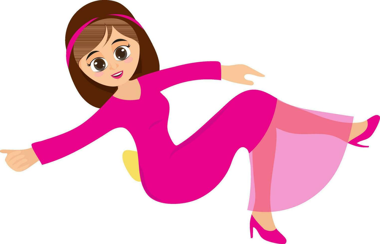 dibujos animados novia en rosado vestido. vector