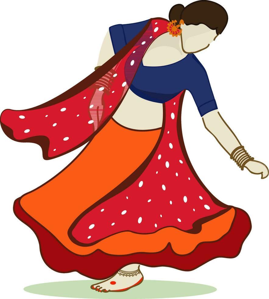 Illustration of a girl in dancing pose. vector