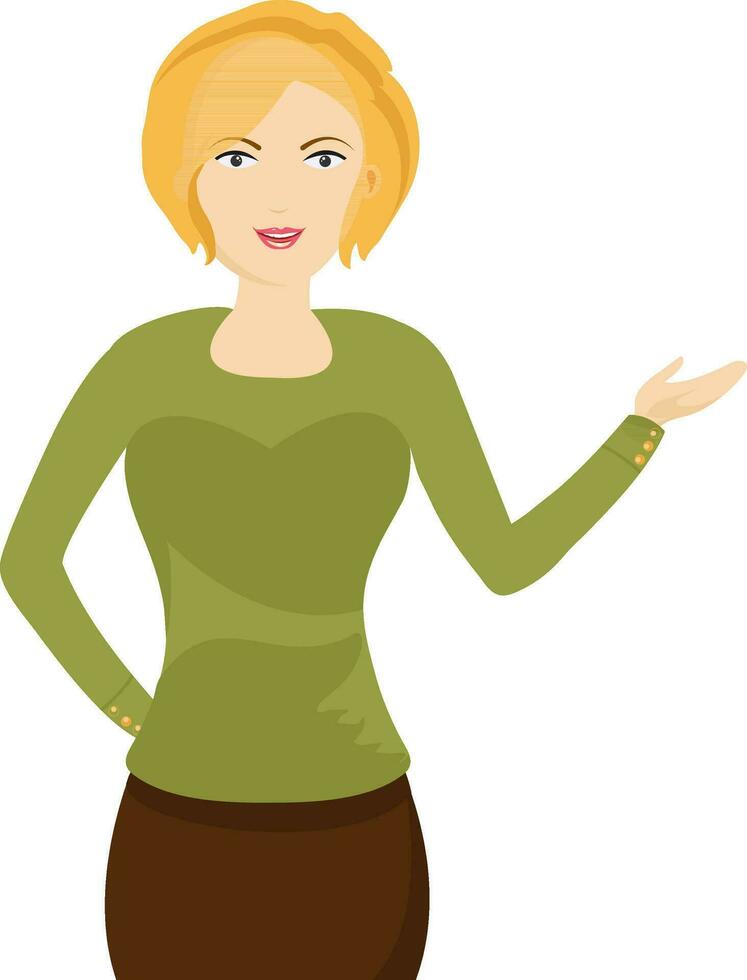 Cartoon character of a woman. vector