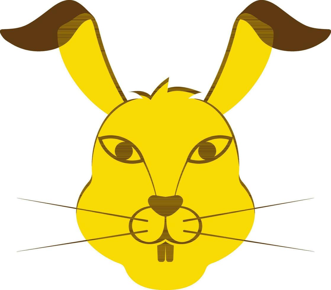 Rabbit head icon for chinese zodiac in isolated. vector
