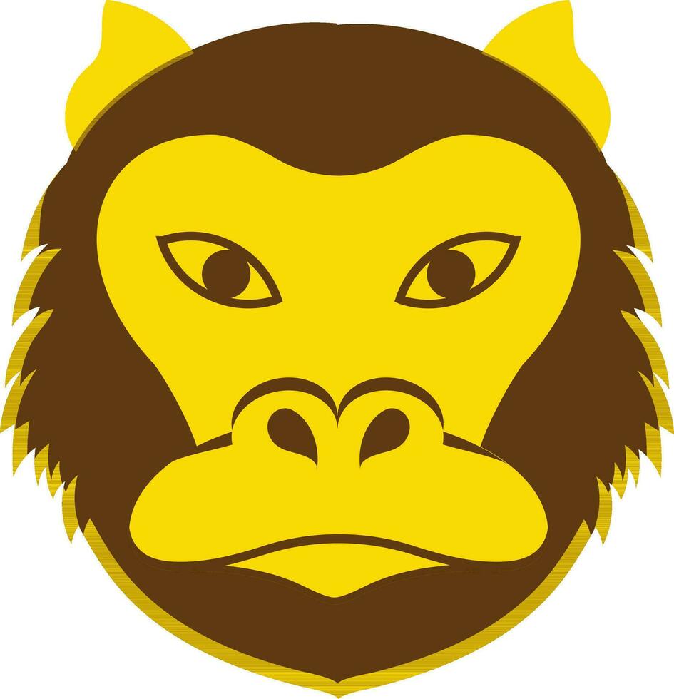 Monkey face icon in chinese zodiac sign. vector