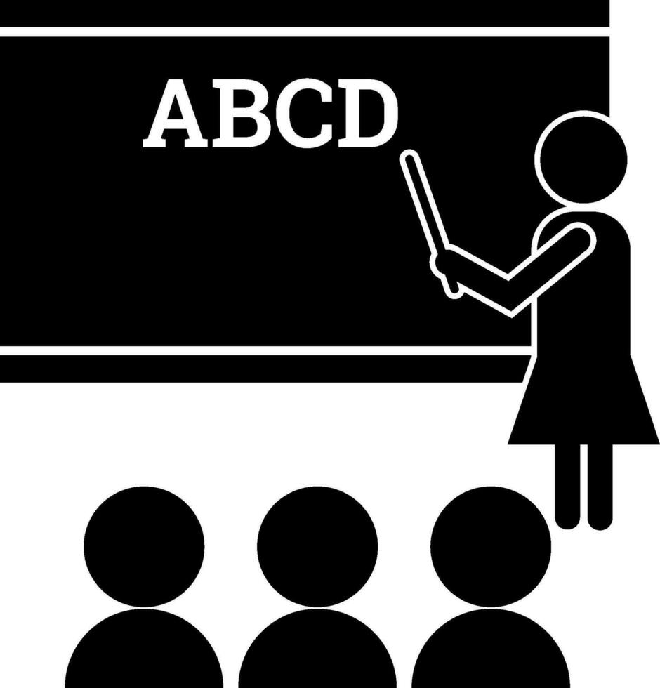 Illustration of a Teacher, Teaching Students. vector