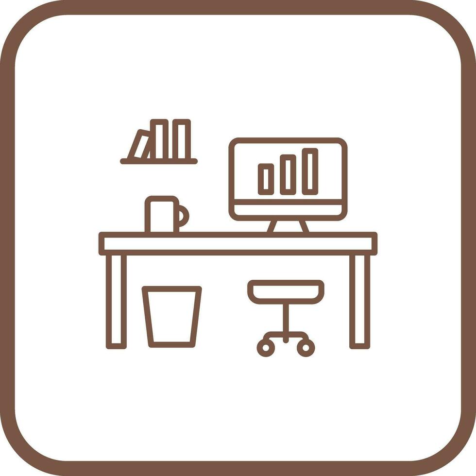Office Desk Vector Icon