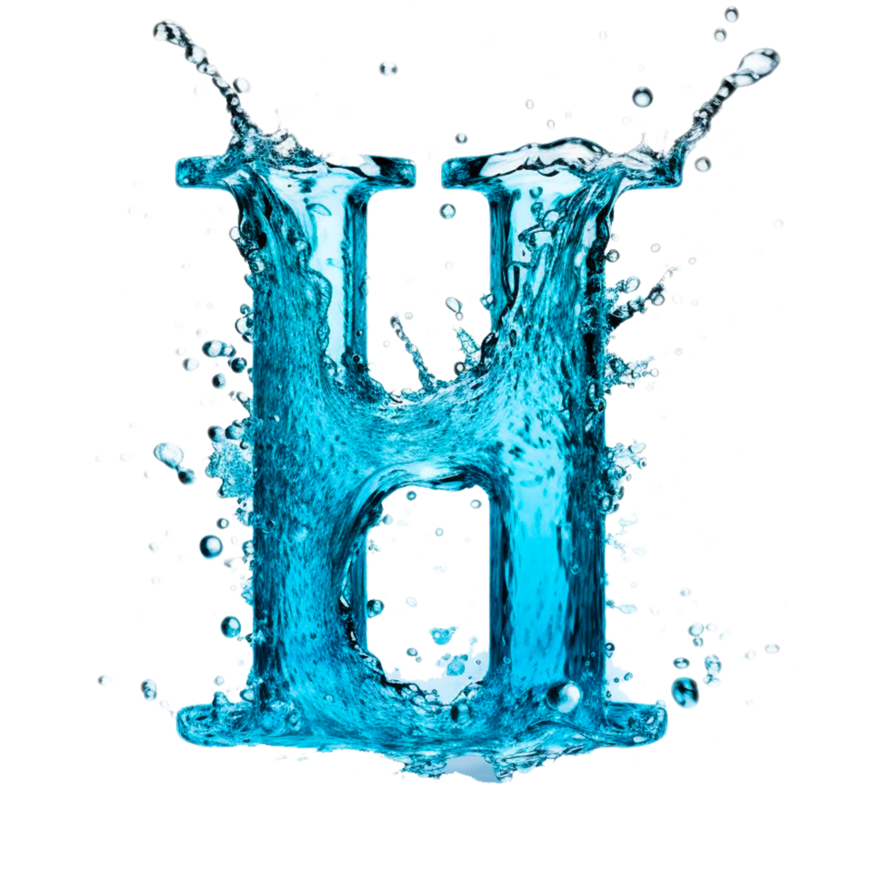 Latin letter H made of water Generative Ai 25330169 PNG