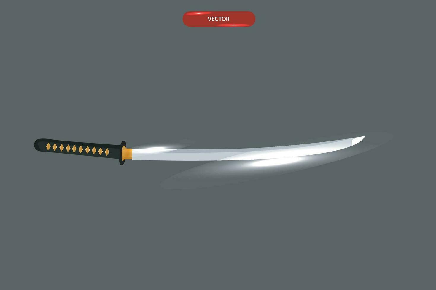 un katana espada pertenencia a un japonés samurai, con antiguo tallas y un ligero barrer vector