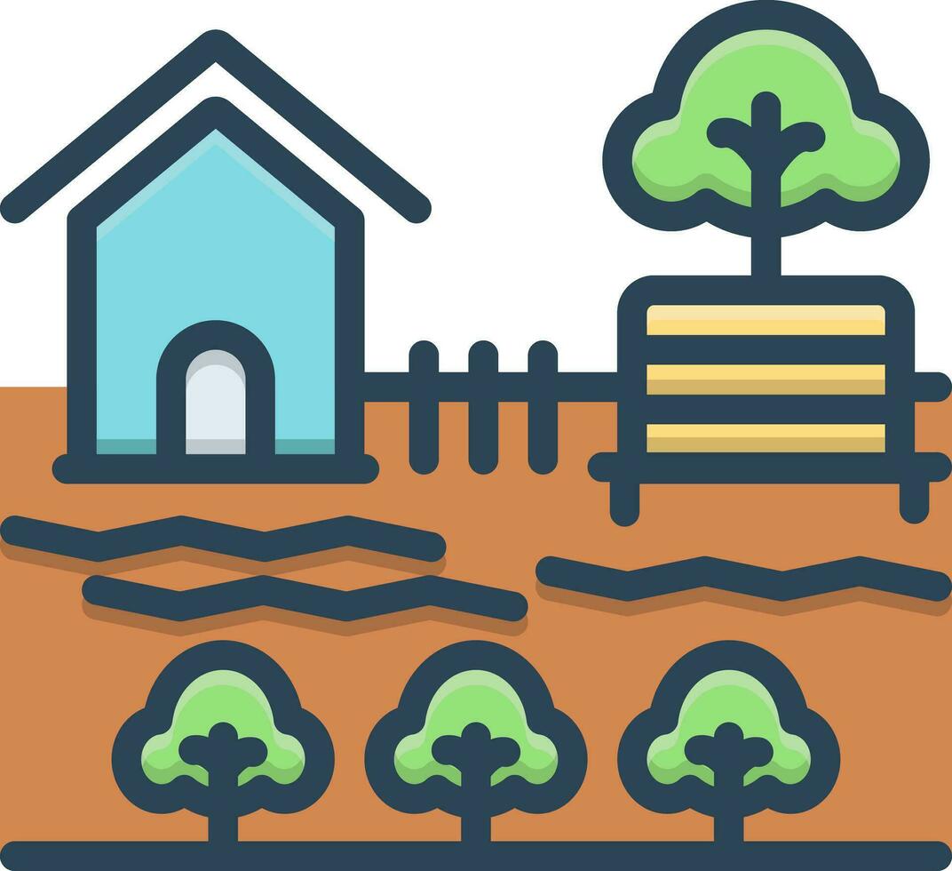 color icon for garden vector