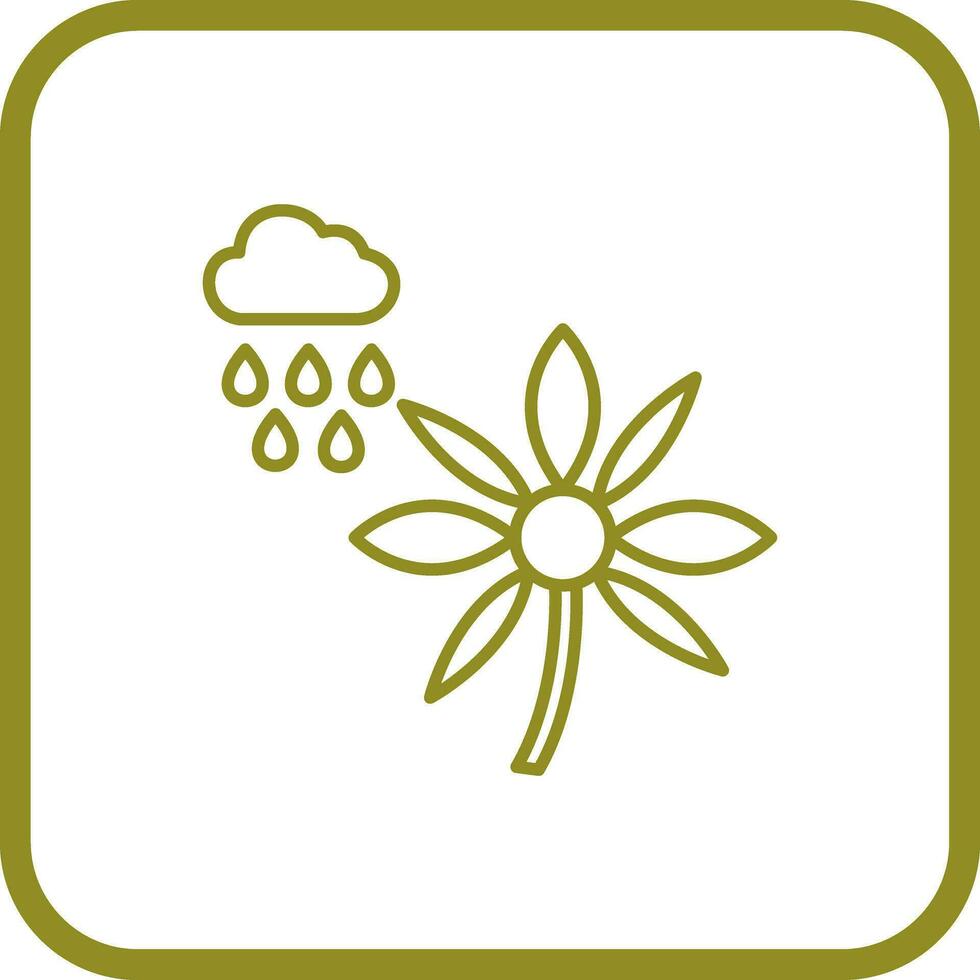 Flower with rain Vector Icon